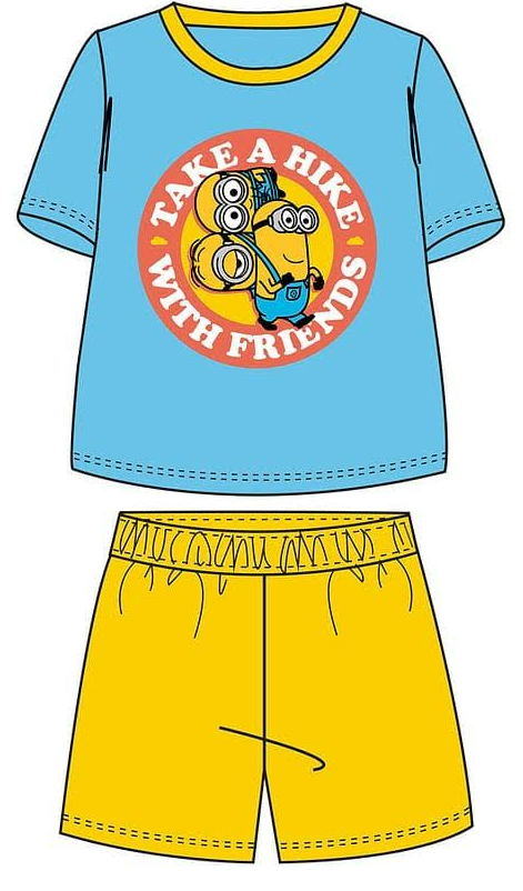 Fully Licensed Boys Blue Minion Short Pyjama Set pk of 6
