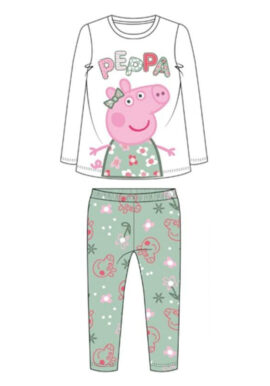 Fully Licensed Peppa Pig 2pce Set / Pyjamas. White Top Green AOP Leggings pk of 5