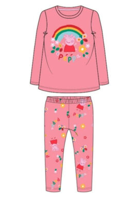 Fully Licensed Peppa Pig 2pce Set / Pyjamas. Pink Rainbow Top, Pink AOP Leggings pk of 4
