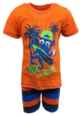 Ex Chainstore Orange Octopus Short Pyjama Set pk of 18