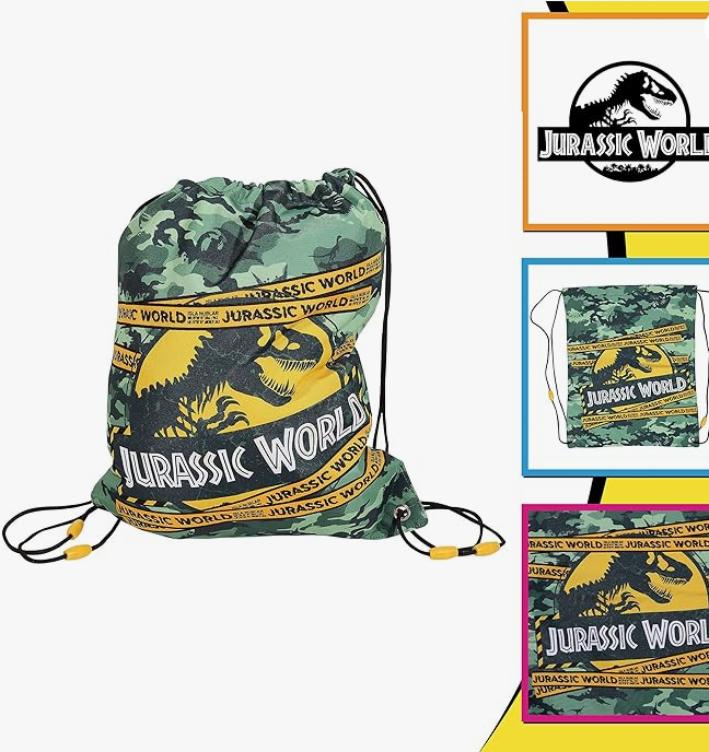 Fully Licensed Jurassic World Swim / Gym Drawstring Bag pk of 6 - Image 4
