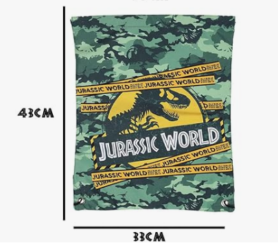 Fully Licensed Jurassic World Swim / Gym Drawstring Bag pk of 6 - Image 2
