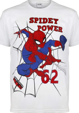 Fully Licensed Spiderman White T-Shirt pk of 5