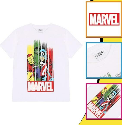 BULK BUY - Fully Licensed Avengers White T-Shirt pk of 50 - Image 2