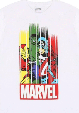 BULK BUY - Fully Licensed Avengers White T-Shirt pk of 50
