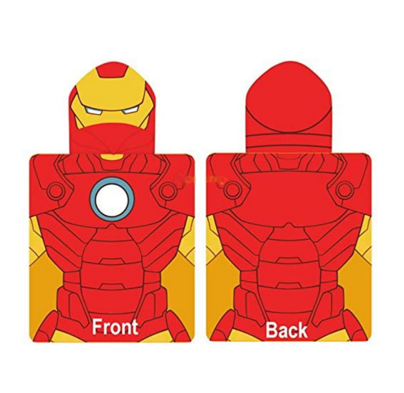 Fully Licensed Iron Man Hooded Towel. Pk of 3