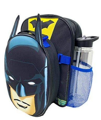 Fully Licensed Batman 2pce Backpack and Lunchbox Set. pk of 3