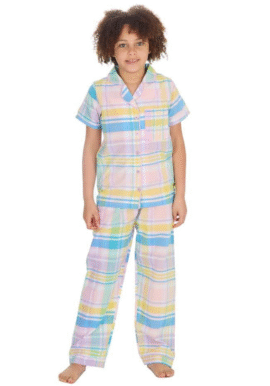 Forever Dreaming Yellow/Blue Button up Short Sleeved Pyjamas. Pk of 5