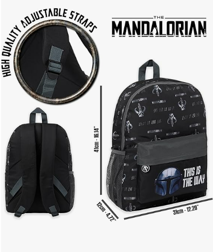 Fully Licensed Large "This is the Way" Mandalorian Backpack. Pk of 3 - Image 2