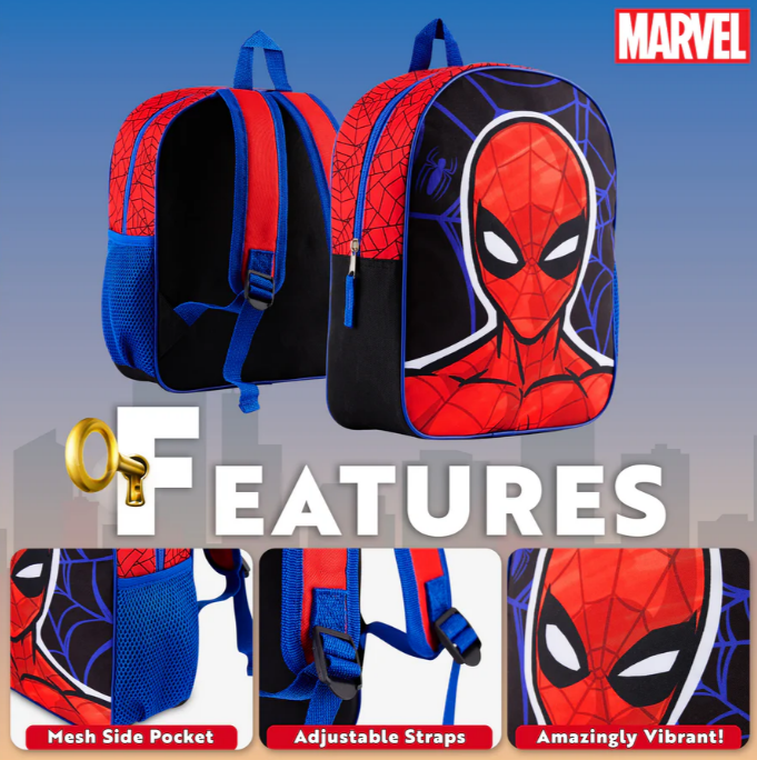 Fully Licensed Spiderman Backpack. Pk of 3 - Image 3