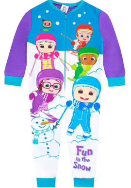 Fully Licensed Cocomelon Skiing Onesie. Pk of 8
