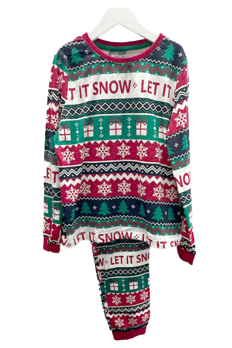 Ex Chainstore Let it Snow Pyjamas. Pk of 5