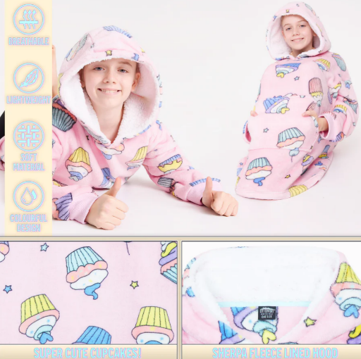 Fully Licensed Cupcake Soft Fleece Oversized Hoodie. Pk of 3 - Image 5