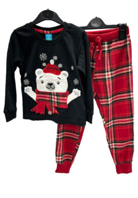 Little Kids Black Polar Bear Pyjamas. Pk of 10