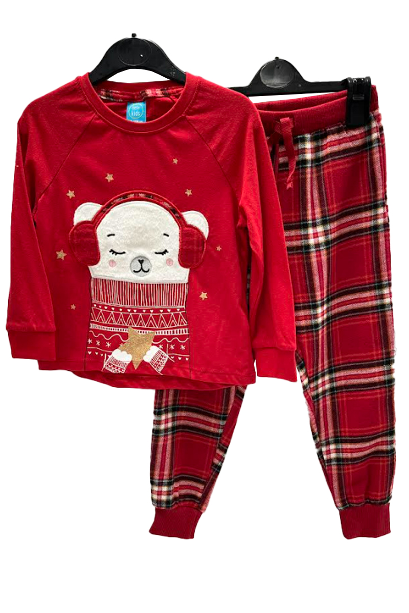 Little Kids Red Polar Bear Pyjamas. Pk of 10