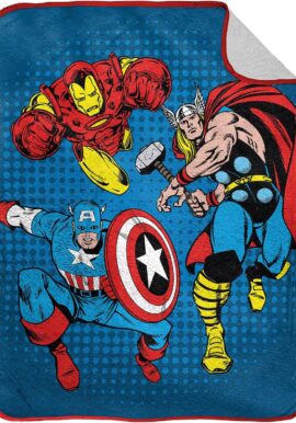 Fully Licensed Avengers Full Sherpa Fleece Blanket. Pk of 3