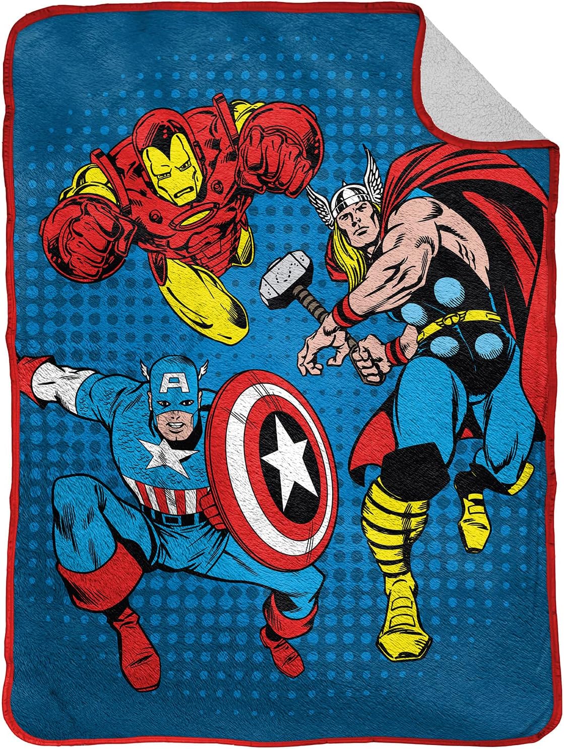 Fully Licensed Avengers Full Sherpa Fleece Blanket. Pk of 3