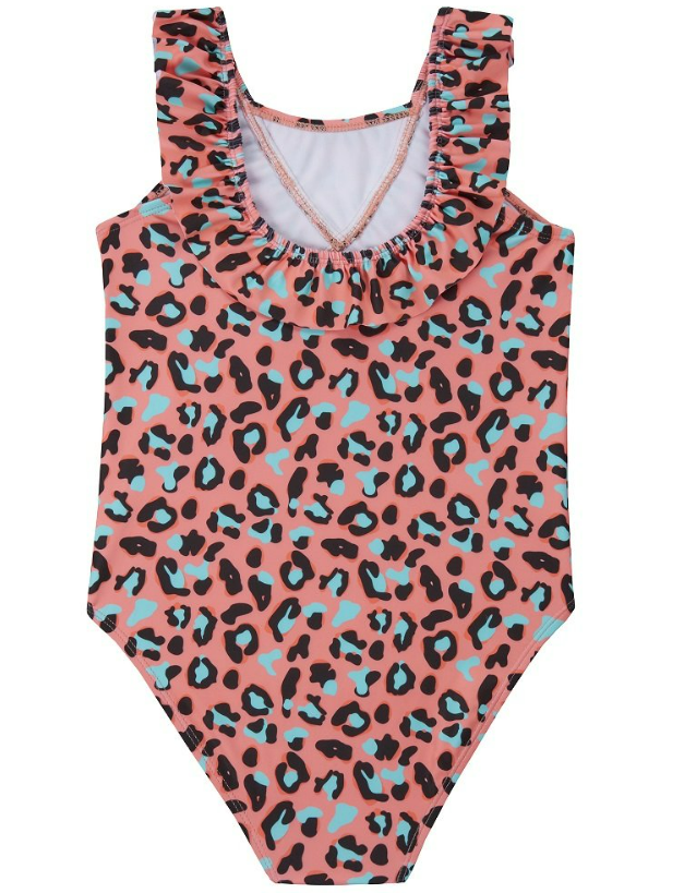 Girls Red Melon Leopard Swimsuit. Pk of 4 - Image 2