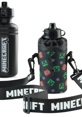 Fully Licensed Minecraft Water Bottle & Holder. Pk of 3
