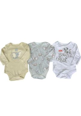 Fully Licensed 3pce Disney Dumbo & 101 Dalmatians Bodysuits. Pk of 4