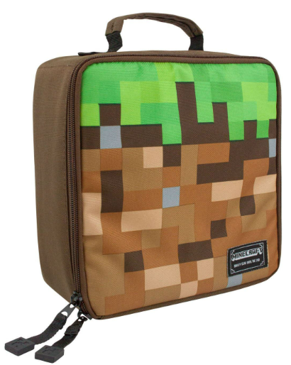 Fully Licensed Minecraft Green Insulated Lunch Box. Pk of 3