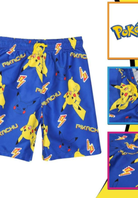 Fully Licensed Boys Pokemon Swim Shorts. Pk of 10