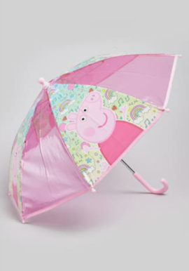 Fully Licensed Peppa Pig Light Pink Handle Umbrella. Pk of 3