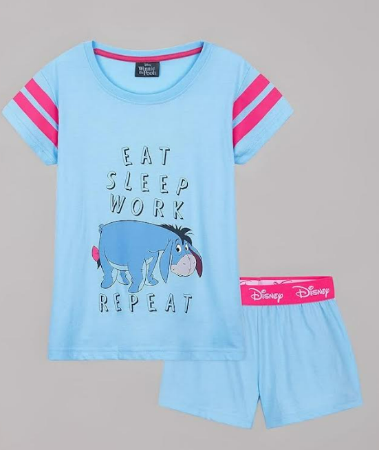 Fully Licensed Eeyore Short Pyjamas. Pk of 3