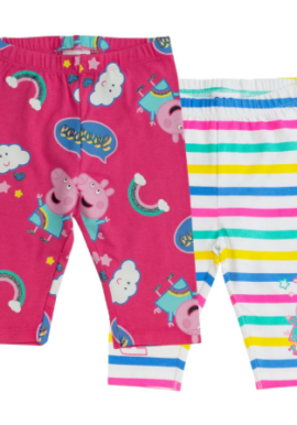 Fully Licensed 2 Pack Peppa Pig Leggings. Pk of 10