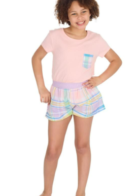 Forever Dreaming Girls Short Sleeved Pink Short Pyjamas. Pk of 5