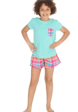 Forever Dreaming Girls Short Sleeved Mint Short Pyjamas. Pk of 5