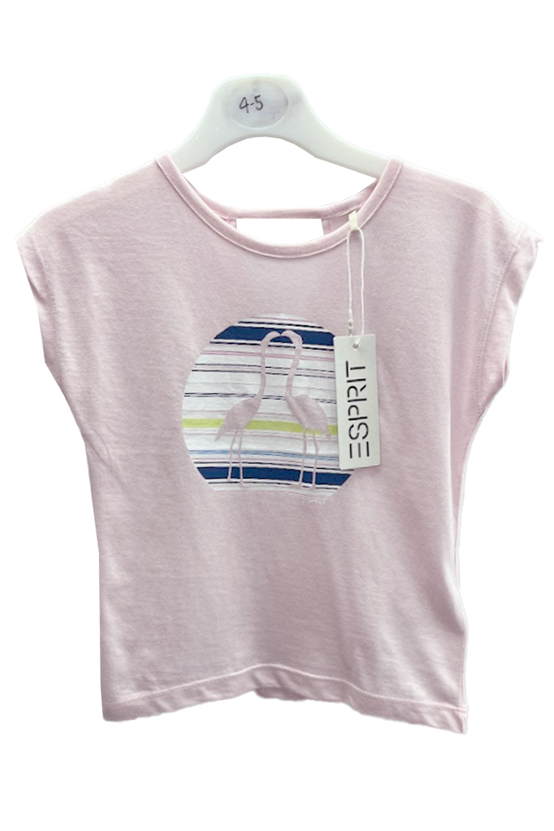 Girls ESPRIT Light Pink Flamingo T-Shirt. Pk of 6