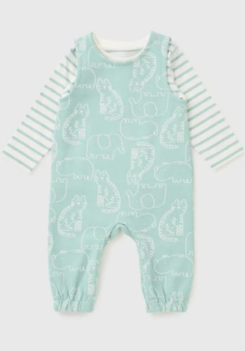 Ex Chainstore Pale Blue Animal Dungaree 2pce Set. Pk of 11