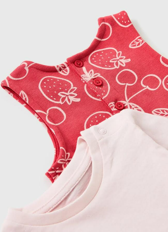 Ex Chainstore Strawberry Dungaree 2pce Set. Pk of 12 - Image 2