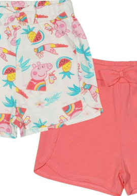 Fully Licensed Peppa Pig 2pk Sunshine Vibes Shorts. Pk of 4