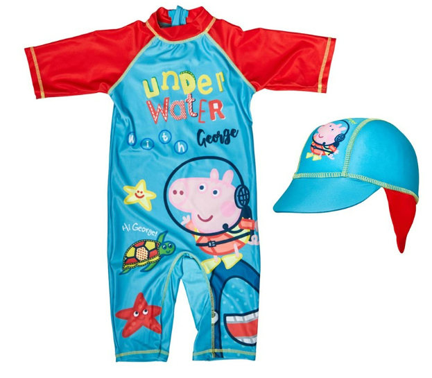 Fully Licensed George Pig Surf Suit With Hat. Pk of 5