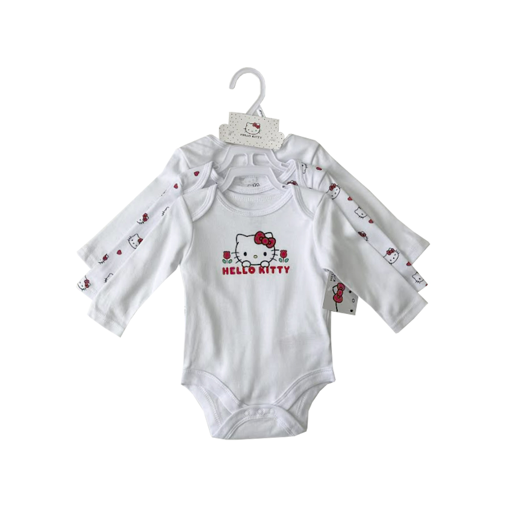 Fully Licensed 3 Pack Hello Kitty Long Sleeved Vests. Pk of 6 - Image 2