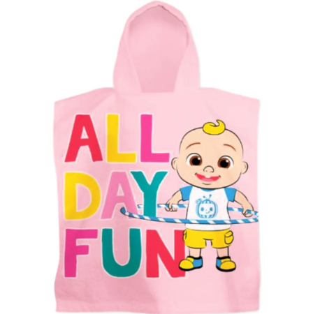 Fully Licensed Cocomelon Hooded Poncho Towel. Pk of 3