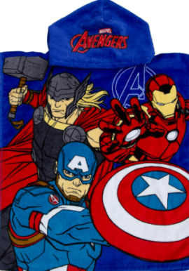 Fully Licensed Avengers Hooded Poncho Towel. Pk of 3