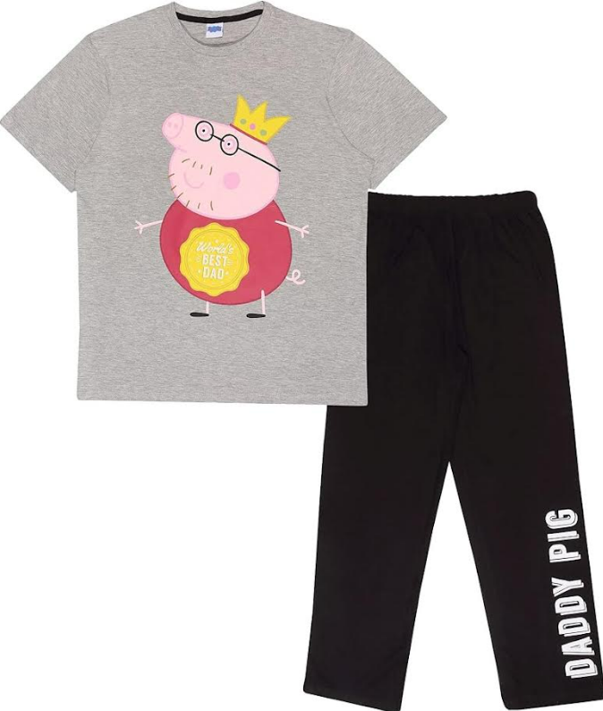 Fully Licensed Daddy Pig "Worlds Best Dad" Pyjama Set. Pk of 5