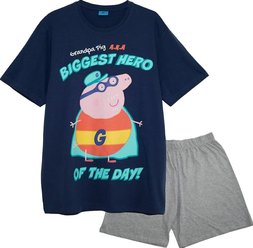Fully Licensed Grandpa Pig Short Pyjamas. Pk of 10