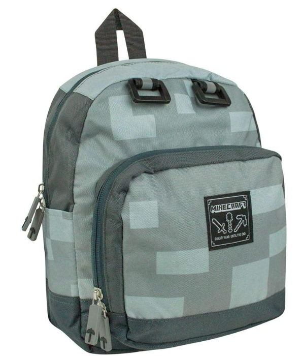 Fully Licensed Minecraft Mini Grey Backpack. Pk of 3