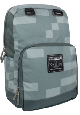Fully Licensed Minecraft Large Grey Backpack. Pk of 3