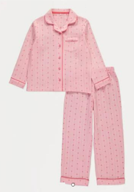Ex Chainstore Pink Heart Cotton Pyjamas. Pk of 11