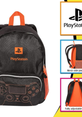 Fully Licensed Orange and Black Large PlayStation Backpack. Pk of 3