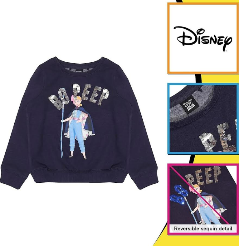 Fully Licensed Toy Story Bo Peep Reversible Sequin Sweatshirt. Pk of 10 - Image 2