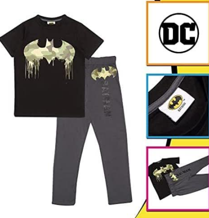 Fully Licensed Black Batman Pyjamas. Pk of 12