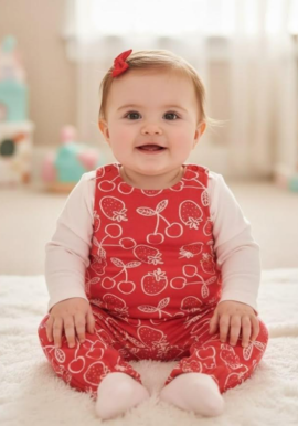 Ex Chainstore Strawberry Dungaree 2pce Set. Pk of 12