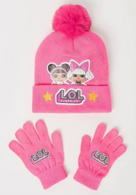 Fully Licensed LOL Doll Hat and Gloves Set. Pk of 3