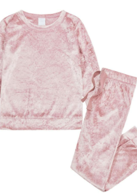 Forever Dreaming Pink Crushed Velvet Pyjama. Pk of 4